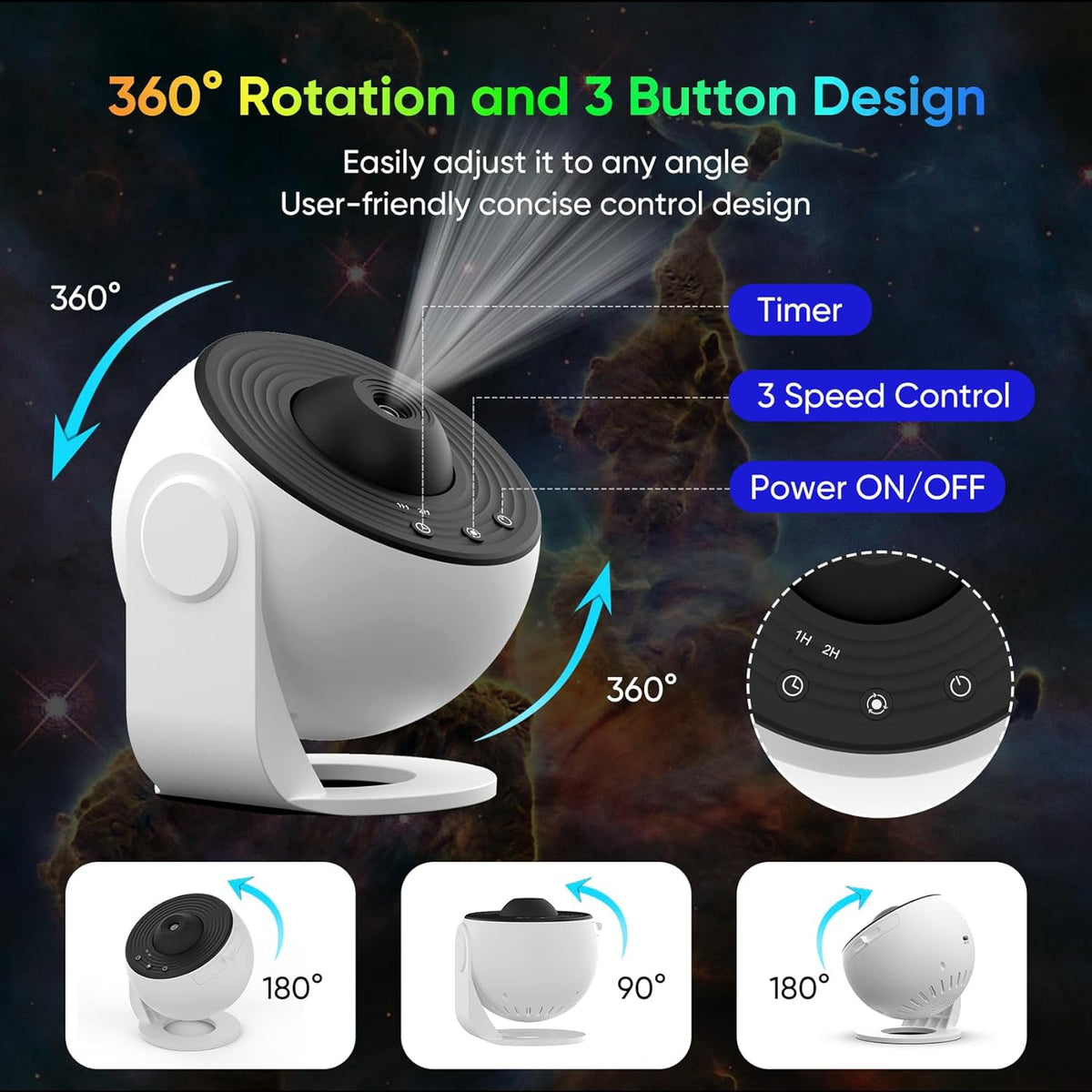 Celestial Dream Projector with 12 Interchangeable Discs and Quiet Functionality