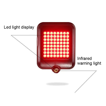 Advanced Bicycle Rear Light with Motion-Triggered Indicators and Laser Safety Lines
