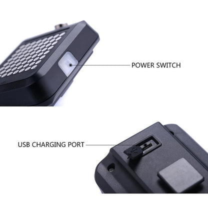 Advanced Bicycle Rear Light with Motion-Triggered Indicators and Laser Safety Lines