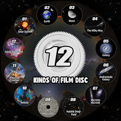 Celestial Dream Projector with 12 Interchangeable Discs and Quiet Functionality