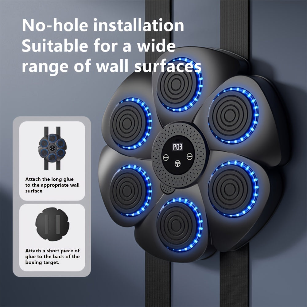 Wall-Mounted Punching Target with LED Lights, Sound, and Scoring – USB-C Rechargeable