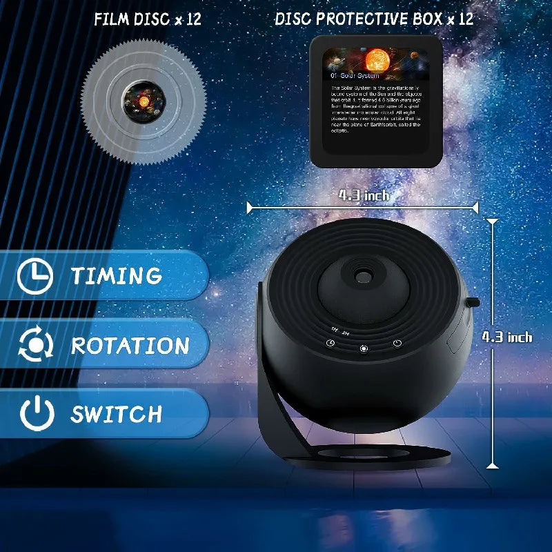 Celestial Dream Projector with 12 Interchangeable Discs and Quiet Functionality