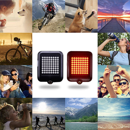 Advanced Bicycle Rear Light with Motion-Triggered Indicators and Laser Safety Lines