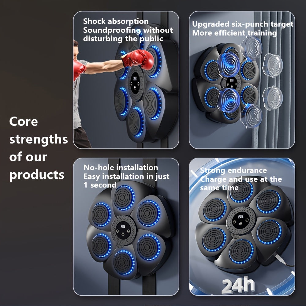 Interactive Wall-Mounted Boxing Trainer with LED Feedback