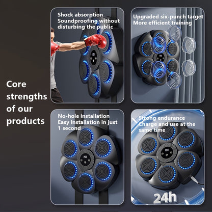 Interactive Wall-Mounted Boxing Trainer with LED Feedback