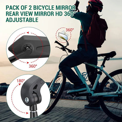 360° Adjustable Handlebar Mirrors for Safe Cycling