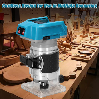 Cordless Trim Router 600W - 6 Speed Settings, 18000 RPM, LED Light