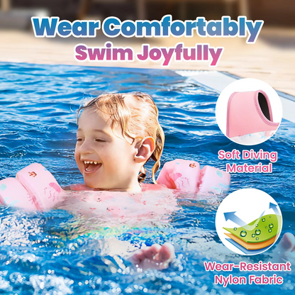 Children's Foam Life Jacket with Arm Floaties & Safety Whistle for Swimming