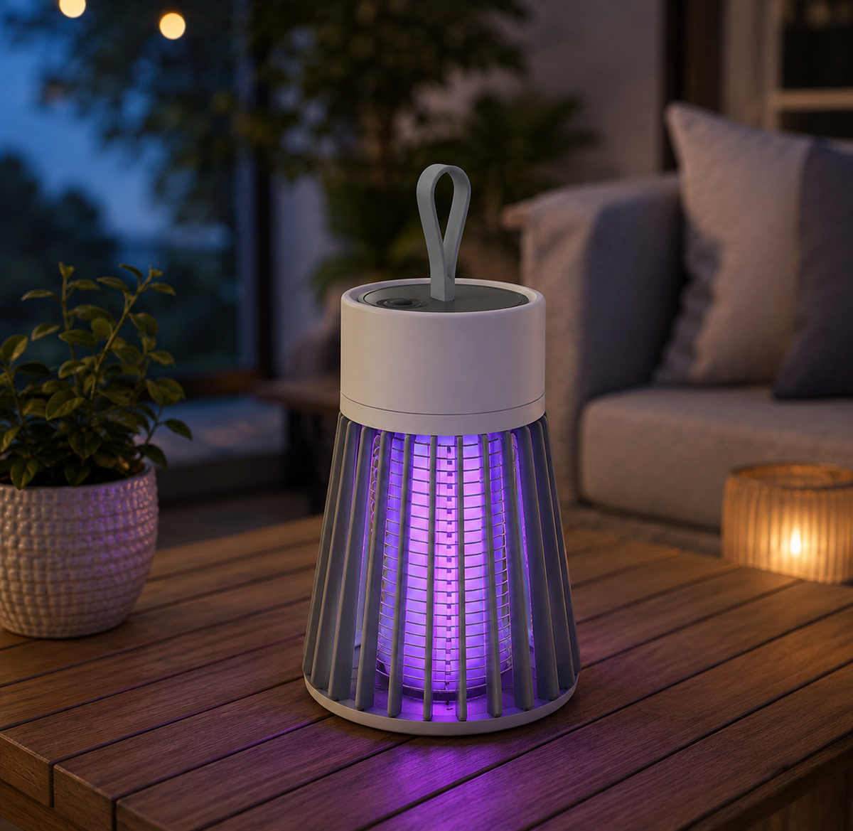 Electric Bug Zapper Lamp with UV Light – Rechargeable for Indoor & Outdoor Use