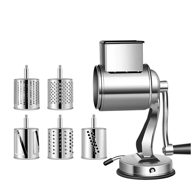 Ergonomic Rotary Cheese Grater - Versatile Kitchen Tool for Slicing and Grating
