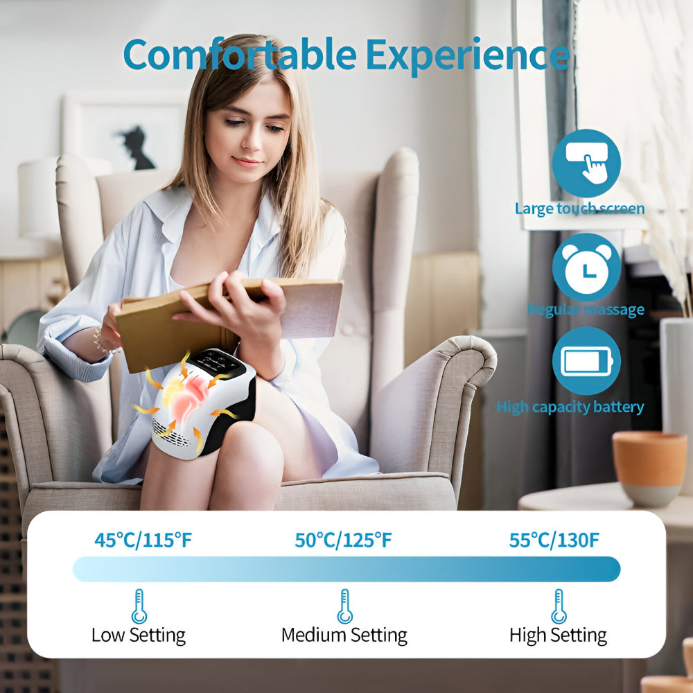 Electric Compression Knee Massager with Heat for Pain Relief
