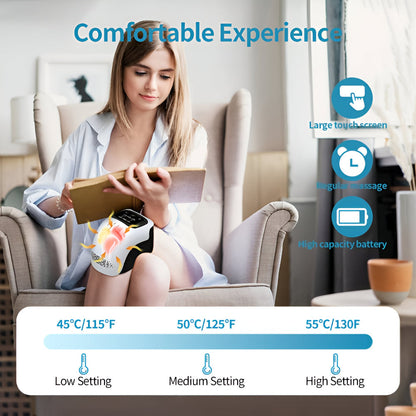 Electric Compression Knee Massager with Heat for Pain Relief