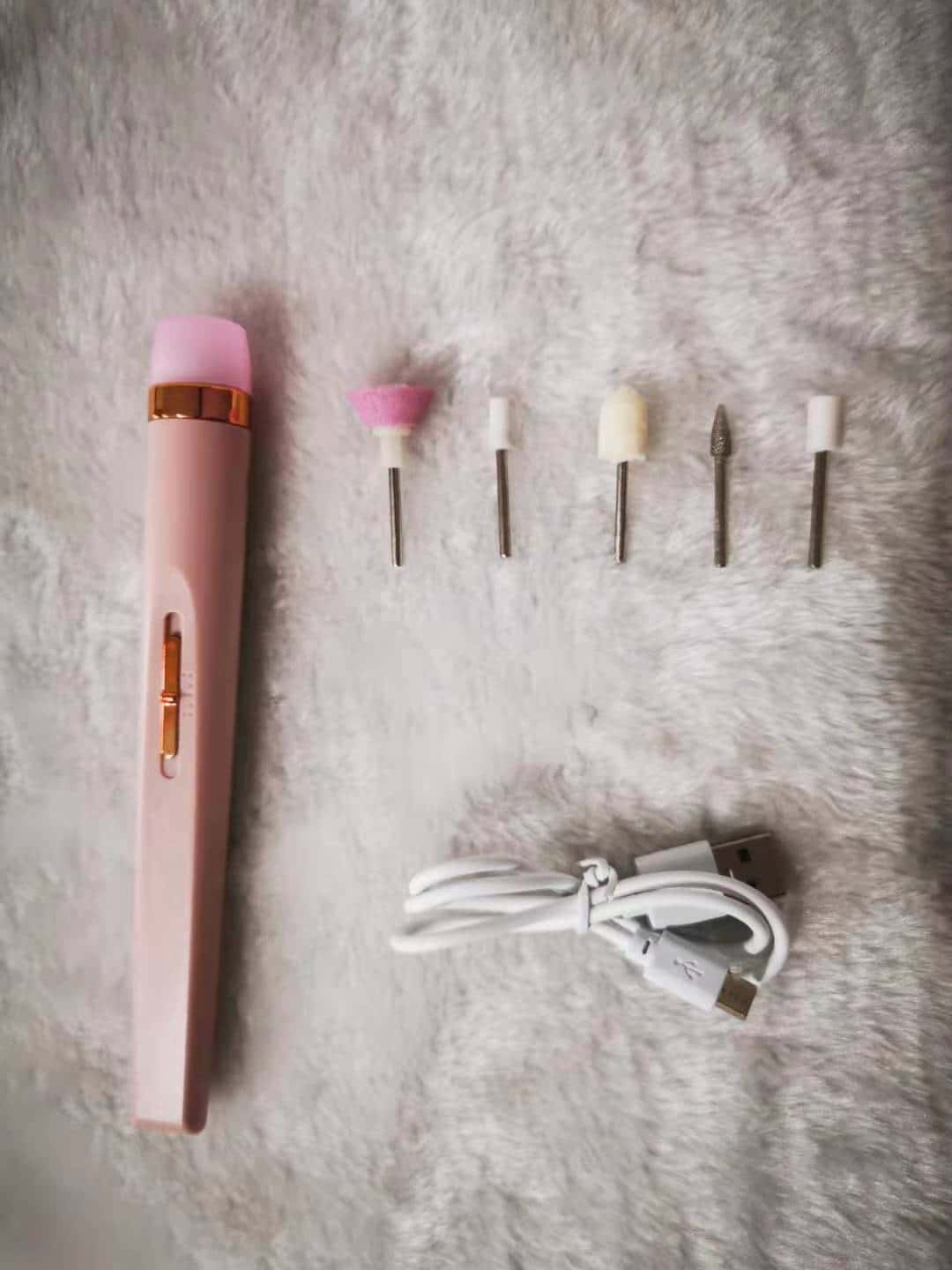 Rechargeable Nail Care Device with LED Light and 5 Attachments