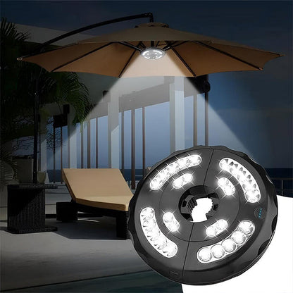 Warm White LED Parasol Light – Rechargeable with USB Charging