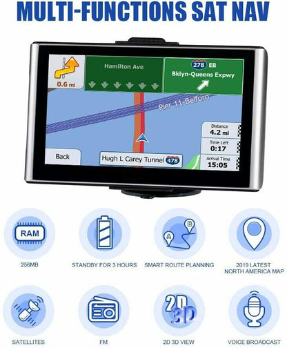 7-Inch Car Navigation Device with Touch Display & Voice Alerts