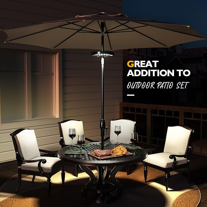 Warm White LED Parasol Light – Rechargeable with USB Charging