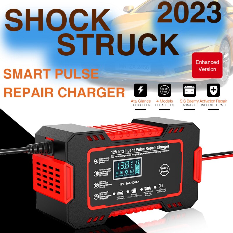 Smart 12V 6A Battery Restorer with LCD Monitoring