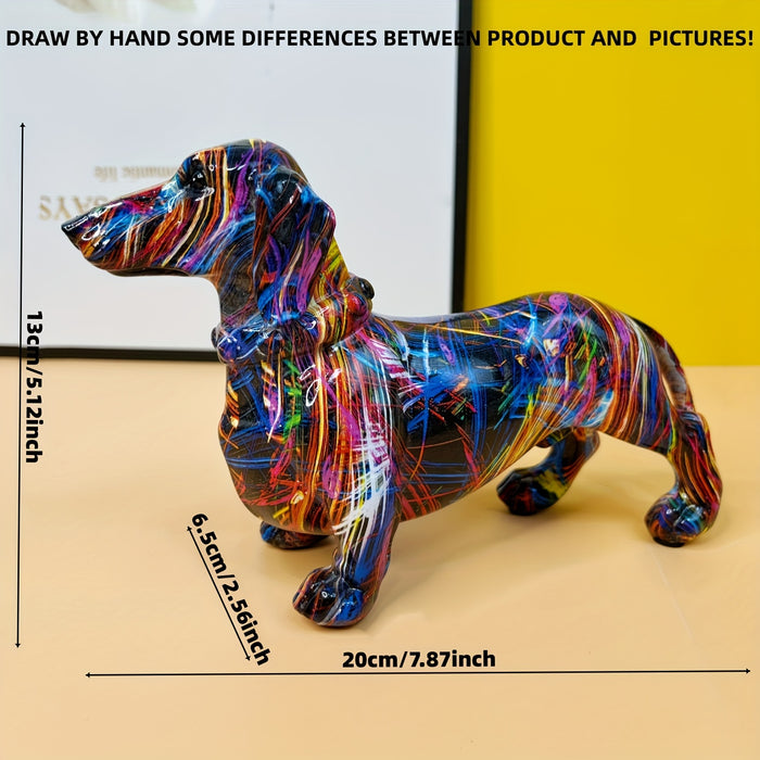 Charming Canine Figurine with Lively Multicolor Finish