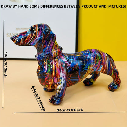 Charming Canine Figurine with Lively Multicolor Finish