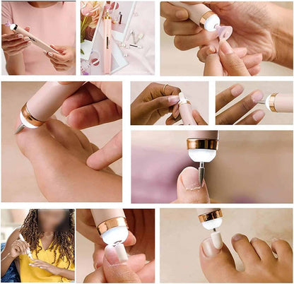 Rechargeable Nail Care Device with LED Light and 5 Attachments