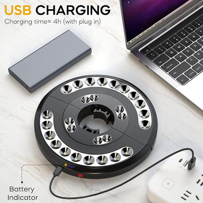 Warm White LED Parasol Light – Rechargeable with USB Charging