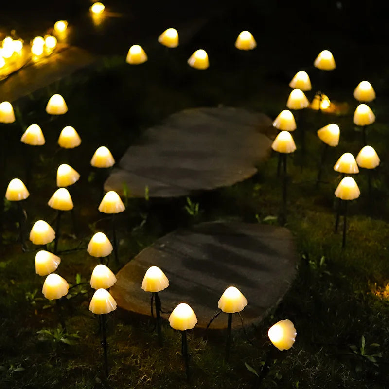 Mushroom-Shaped Garden Lights Powered by Solar Energy