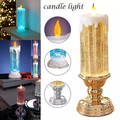 Enchanting LED Liquid Motion Candle with Glitter & Flame Illusion