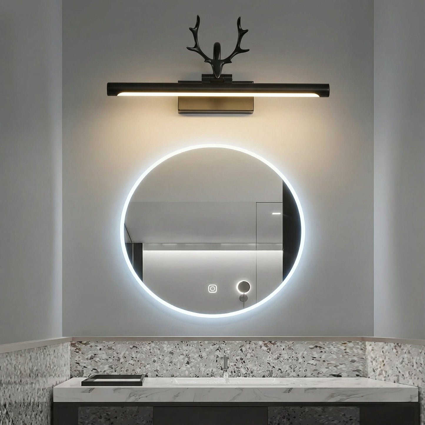 Adjustable LED Vanity Light for Bathroom - Antler Design for Focused Grooming