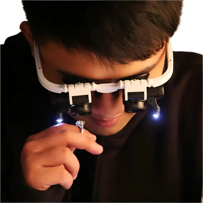 Precision Work Magnifying Glasses with 8x, 15x, and 23x LED Magnification
