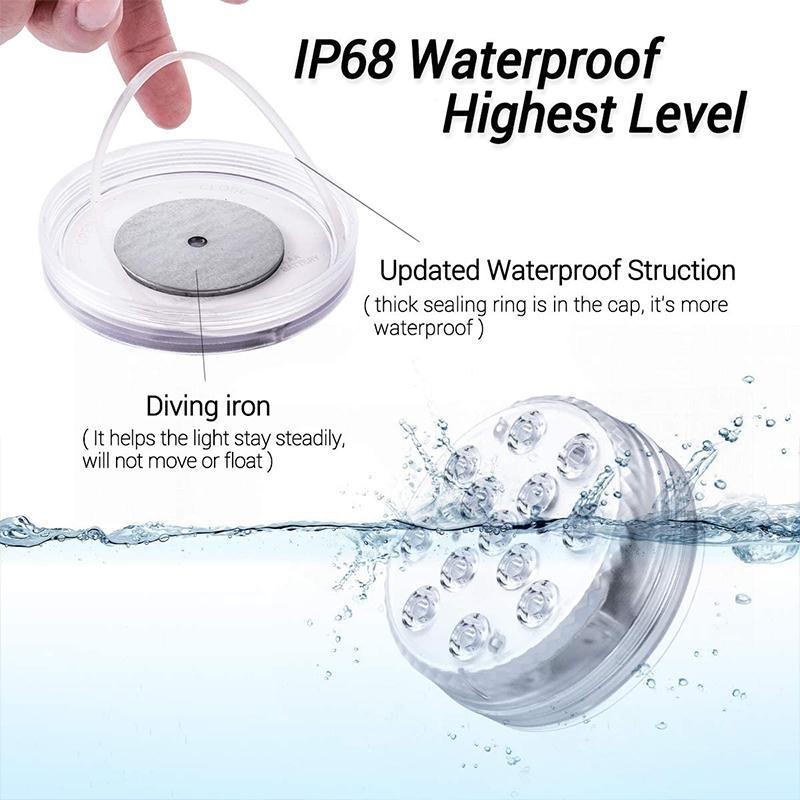Waterproof Floating LED Light with Remote – 12 Color Options for Pool Parties