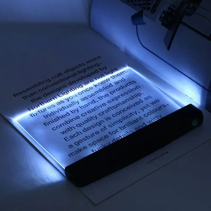 Flat Panel LED Reading Light with Dual Brightness Settings – Eye Care for Night Reading