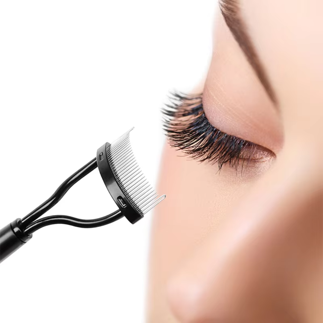 Curved Eyelash Comb Tool for Clump-Free Separation and Application