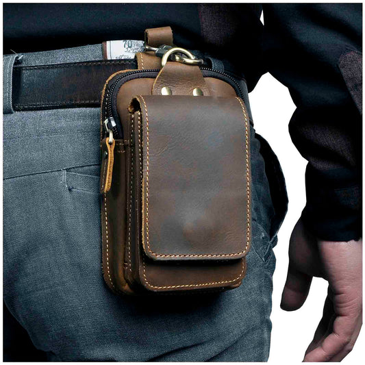 Adjustable Leather Waist Bag | Full-Grain Cowhide | Sleek and Practical