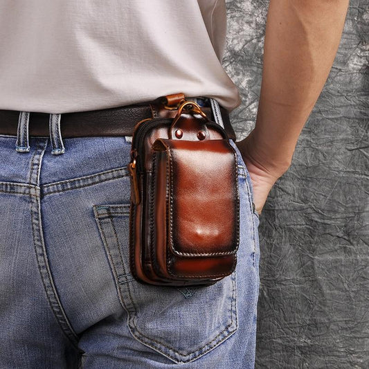 Adjustable Leather Waist Bag | Full-Grain Cowhide | Sleek and Practical