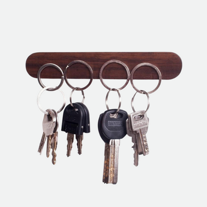 Sleek Wooden Key Organizer with Strong Magnetic Grip