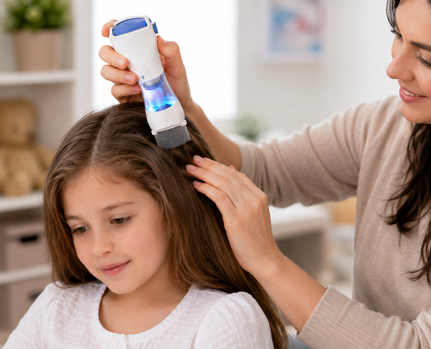 Electric Lice Comb for Kids, Adults, and Pets - Gentle Hair Brush, Easy to Clean