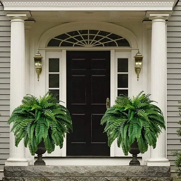 Realistic Faux Boston Fern with UV Protection for Indoor and Outdoor Use