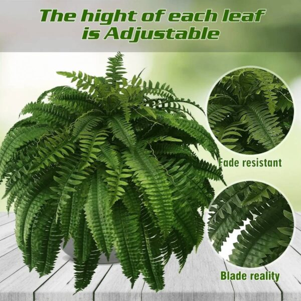 Realistic Faux Boston Fern with UV Protection for Indoor and Outdoor Use