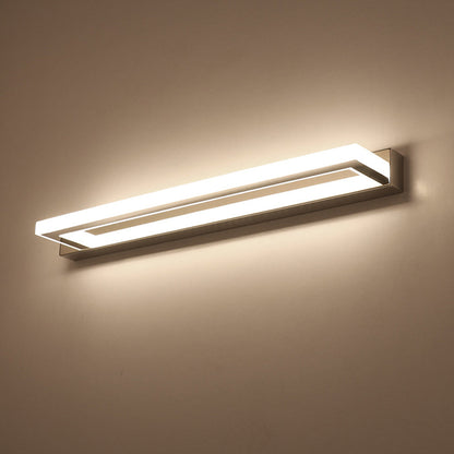 LED Wall Light with Mirror Finish in Rectangular Design