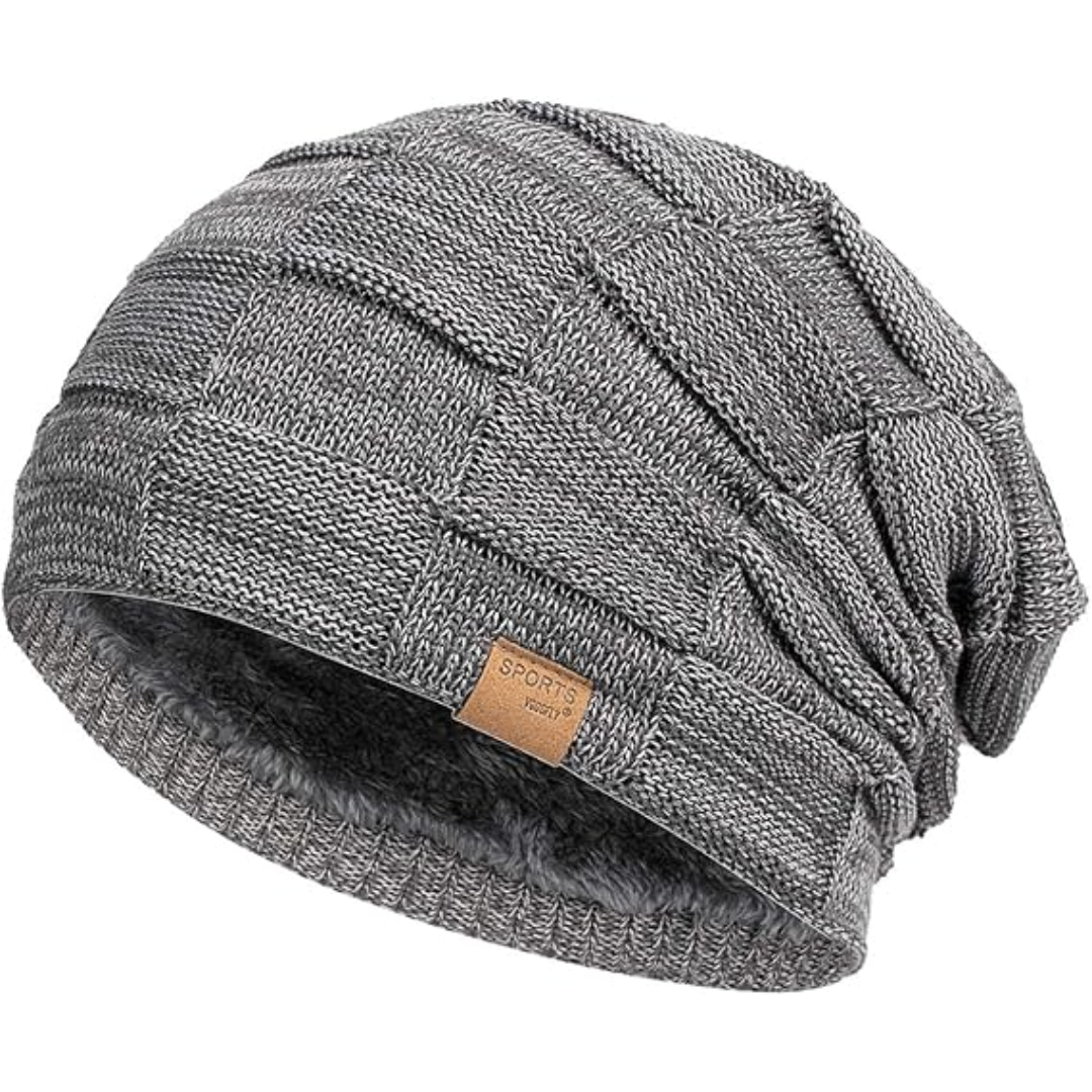 Thermal Fleece Lined Beanie Hat – Stylish Winter Headwear for Warmth