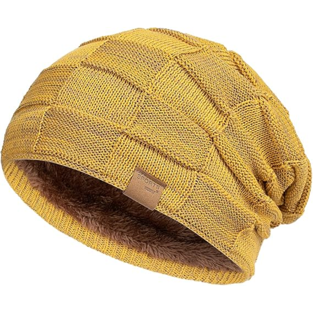 Thermal Fleece Lined Beanie Hat – Stylish Winter Headwear for Warmth