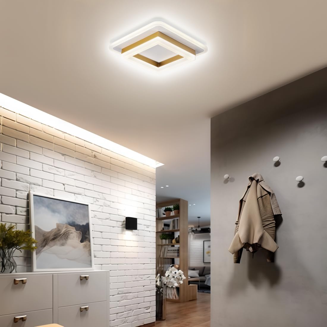 Square LED Ceiling Lamp with Contemporary Design