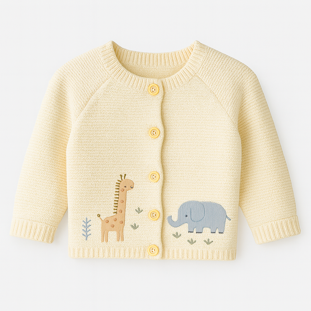 Knitted Cardigan with Safari Pattern