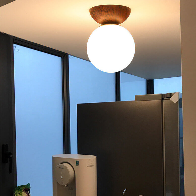 Glass Semi-Flush Mount Pendant Light - Elegant Minimalist Design