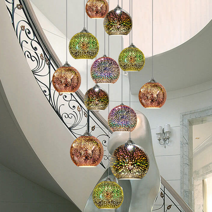 Colorful 3D Fireworks Pendant Light – Modern Vibrant Design