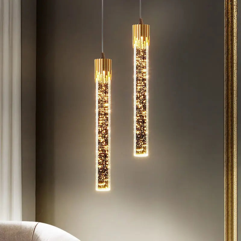 Cylindrical Shade Glass Pendant Light – Warm White Illumination for Cozy Areas