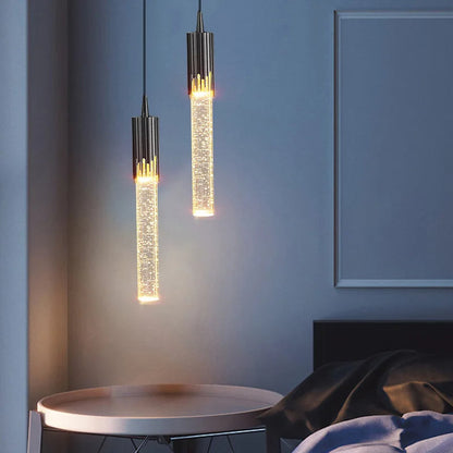 Cylindrical Shade Glass Pendant Light – Warm White Illumination for Cozy Areas