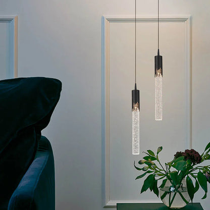 Cylindrical Shade Glass Pendant Light – Warm White Illumination for Cozy Areas