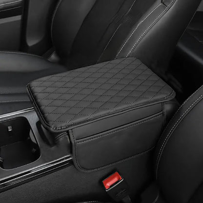 PU Leather Car Armrest Mat with Storage Pockets for Stylish Protection
