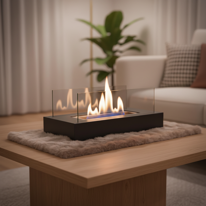 Compact Tabletop Decorative Fire for Indoor and Outdoor Use – Smoke-Free Flame